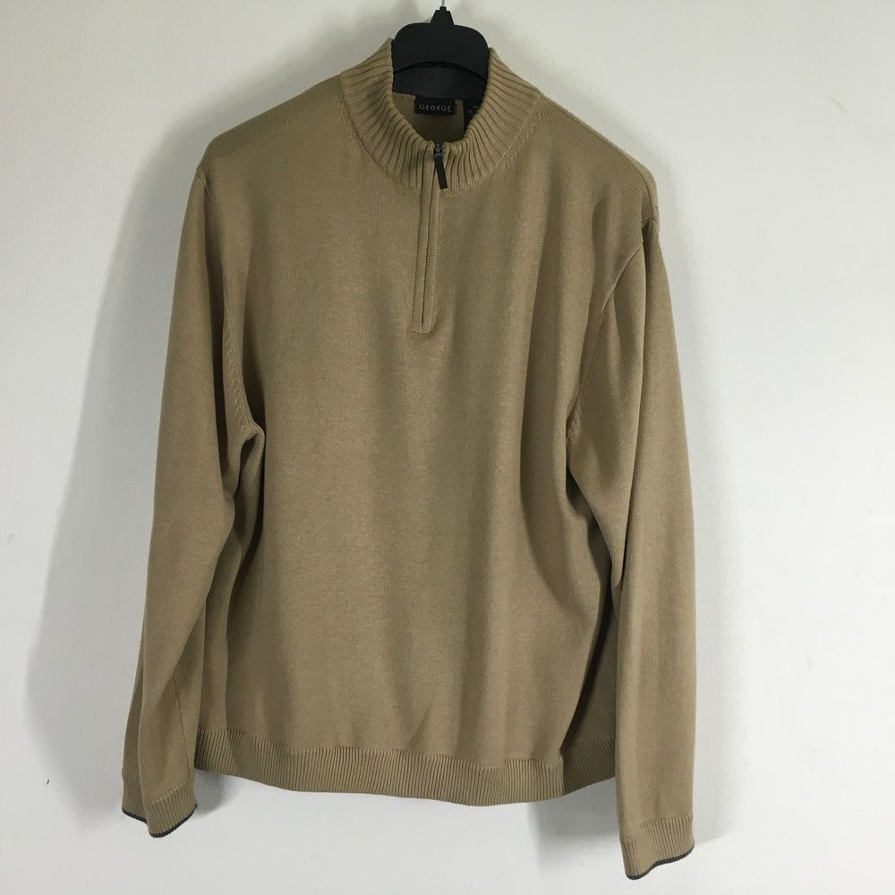 George Men's Tan Long Sleeve Sweater